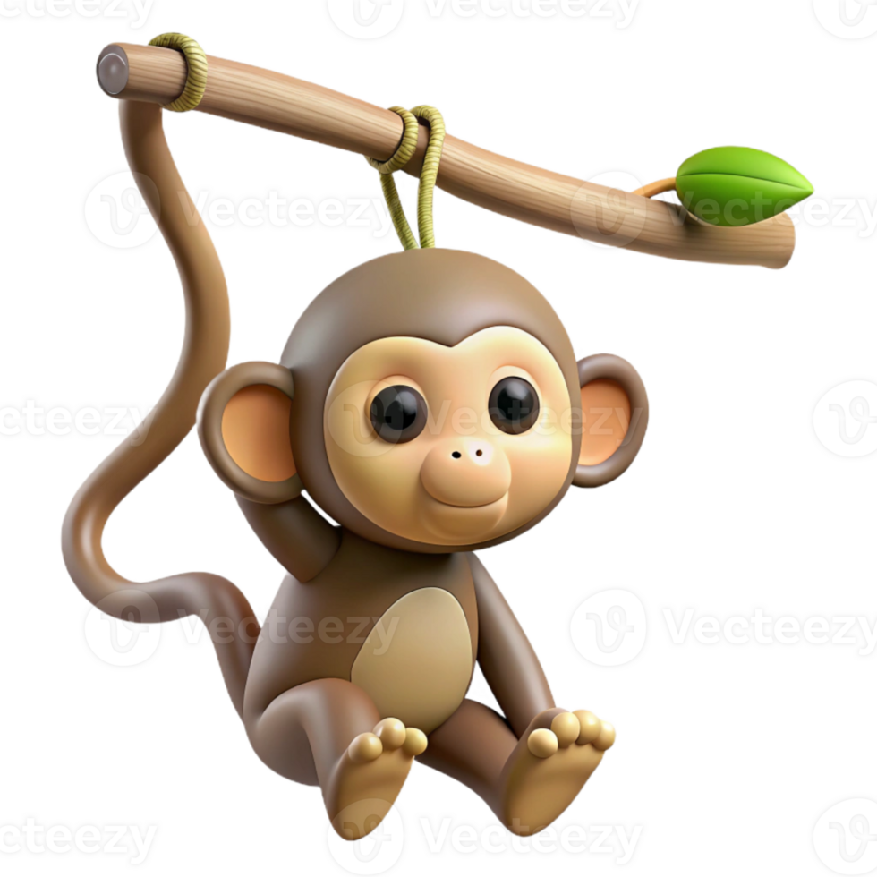impressive modern Monkey Hanging From Branch Isolated Image authentic png