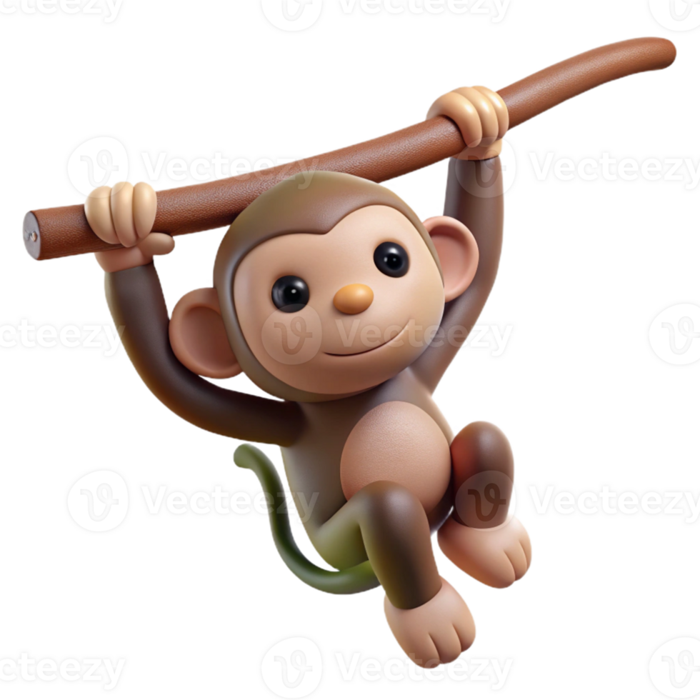 stunning rustic Monkey Hanging From Branch Isolated Image high resolution png