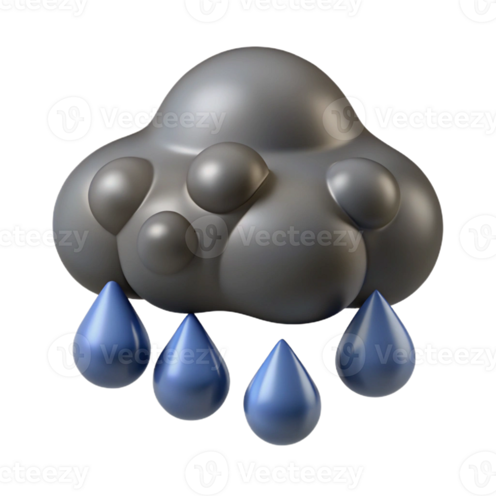 vibrant modern Monsoon Rain Heavy Gray Transparent Cutout authentic png