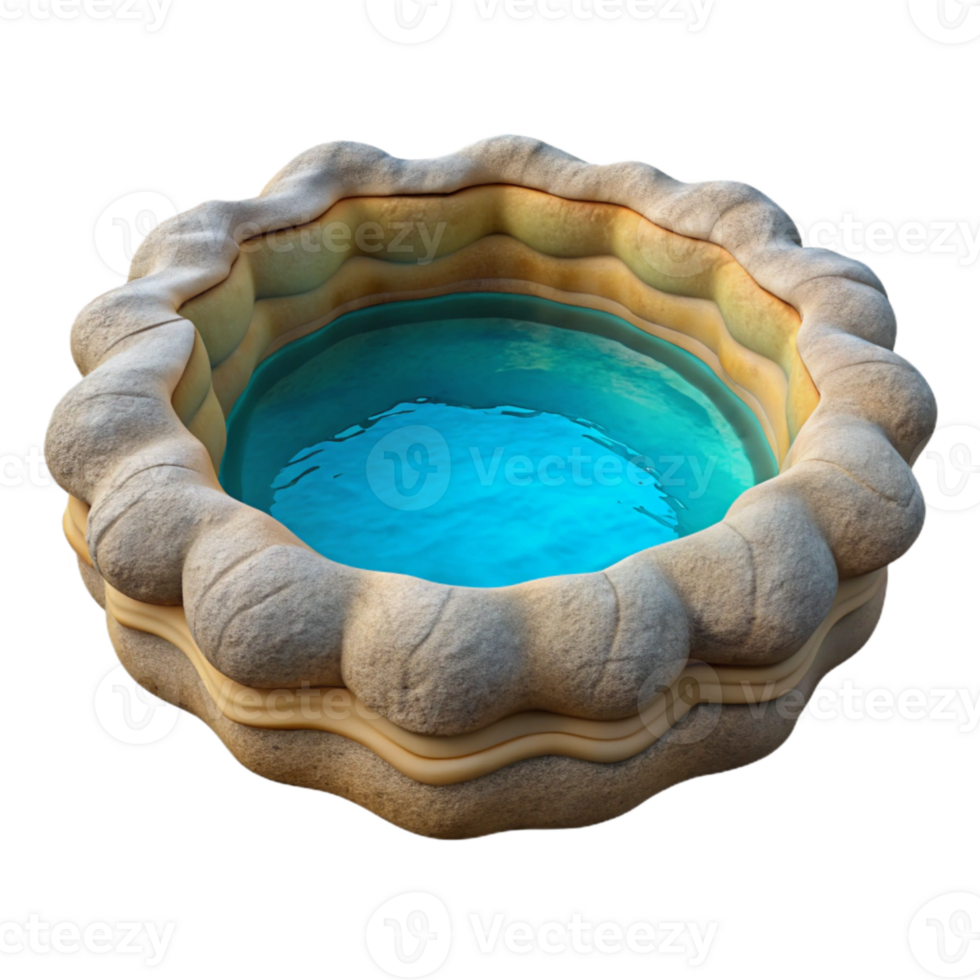 elegant traditional Morning Glory Pool Yellowstone Park Transparent Background high resolution png