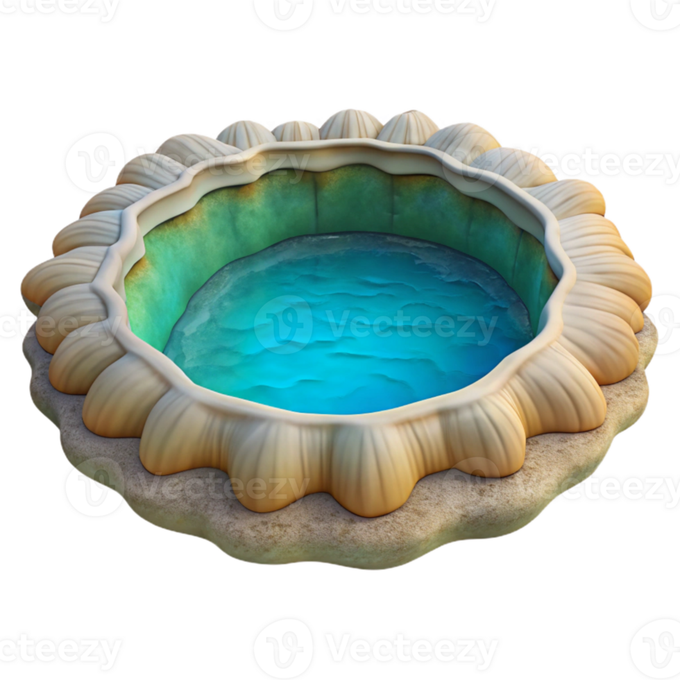 beautiful minimalist Morning Glory Pool Yellowstone Park Transparent Background professional png