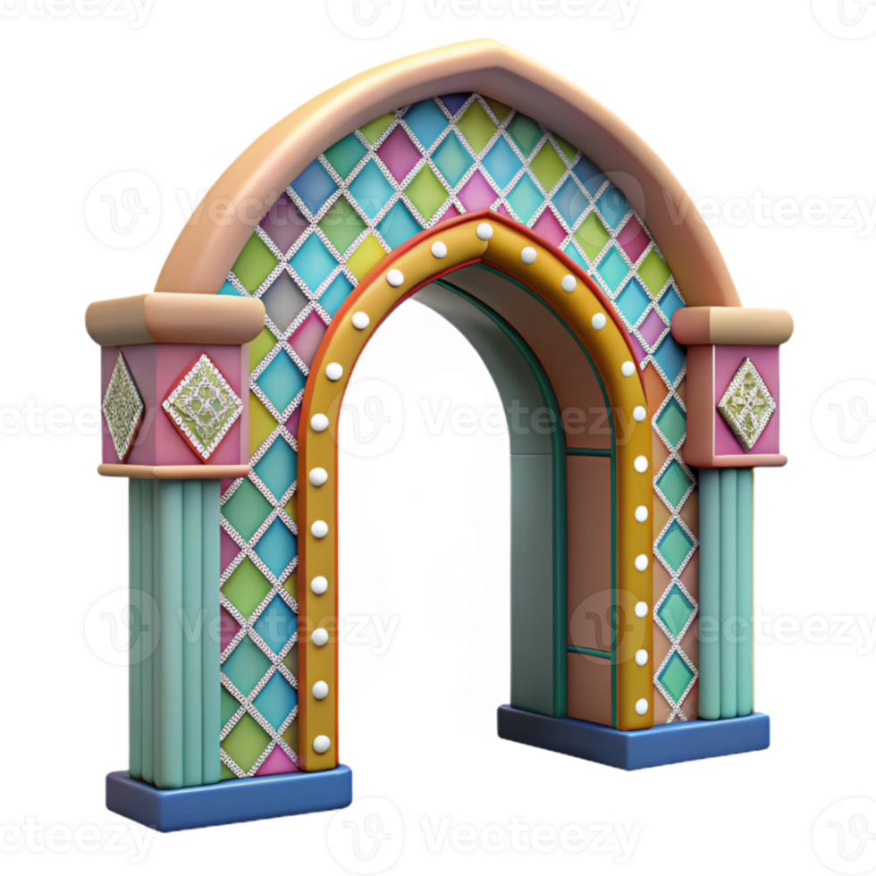 extraordinary abstract Moroccan Archway with Colorful Tiles Cutout detailed png