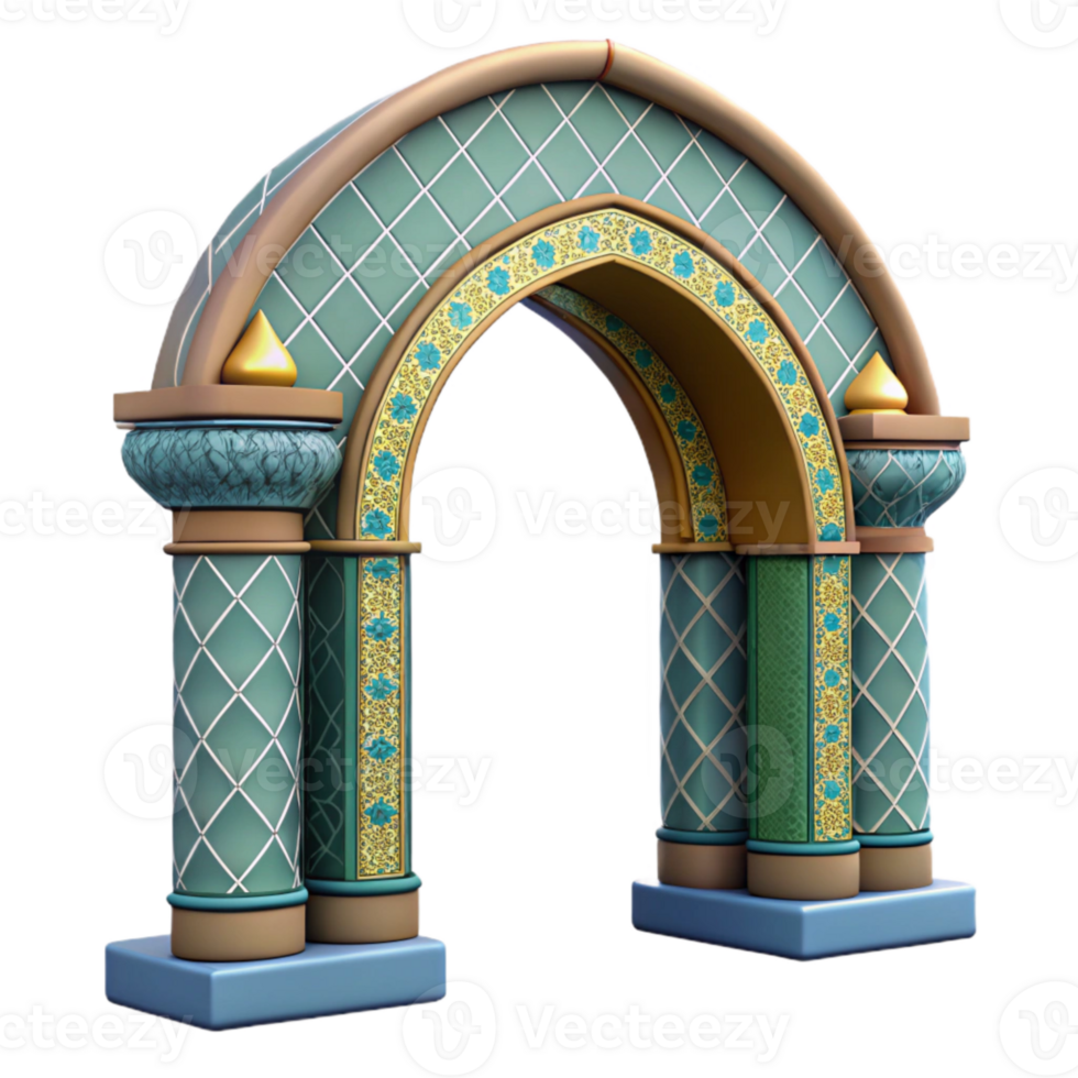 extraordinary classic Moroccan Archway with Tiles Isolated png