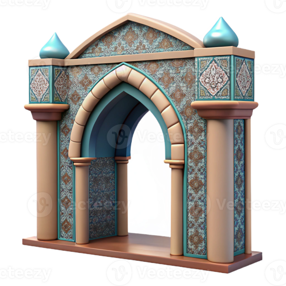 extraordinary traditional Moroccan Archway with Tiles Isolated genuine png