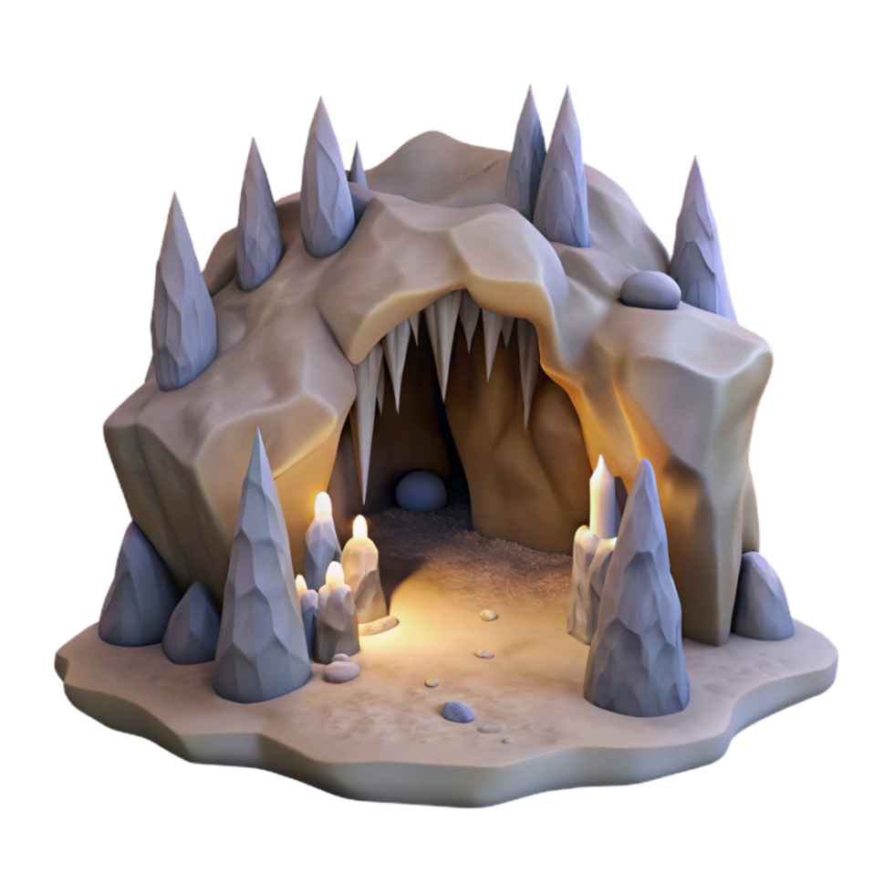 stunning contemporary Mountain Cave Interior Stalagmites Cave Formations Transparent Background premium png