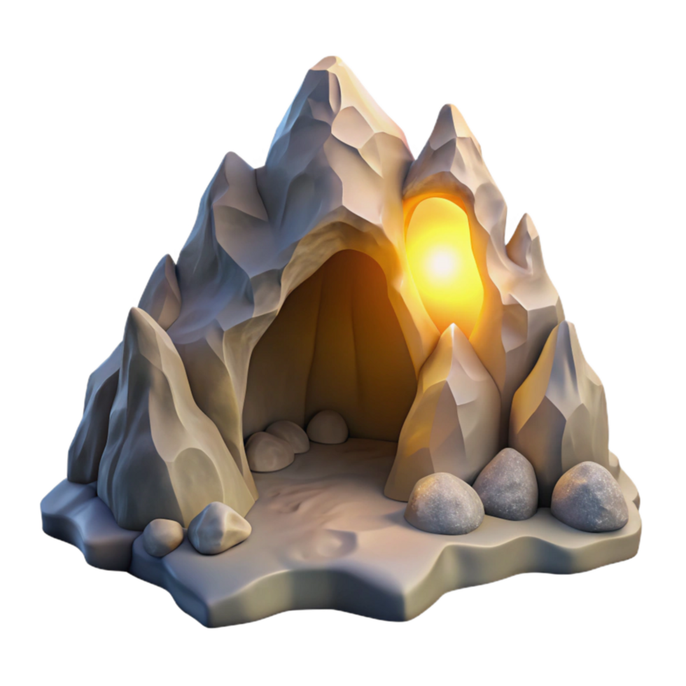 extraordinary vintage Mountain Cave Opening Bright Sunlight Transparent Background detailed png