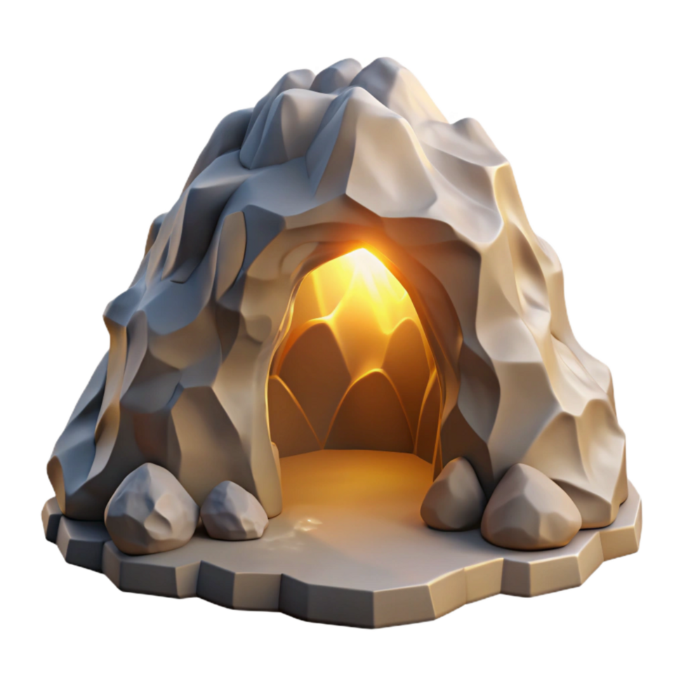 impressive vintage Mountain Cave Opening Bright Sunlight Transparent Background authentic png