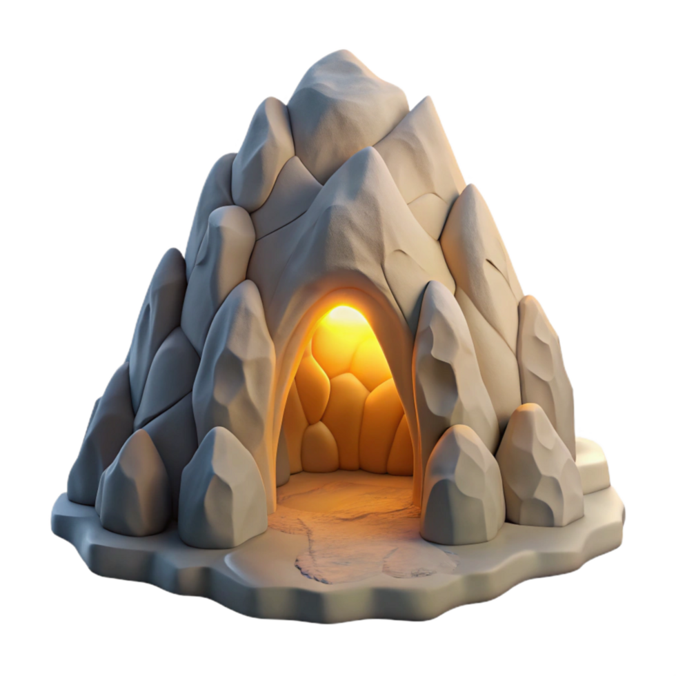 beautiful abstract Mountain Cave Opening Bright Sunlight Transparent Background premium png
