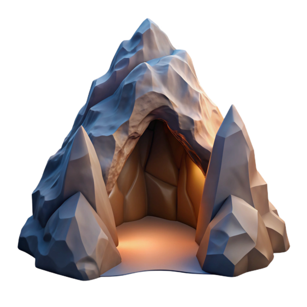 impressive abstract Mountain Cave Opening Scenic View Transparent Background detailed png