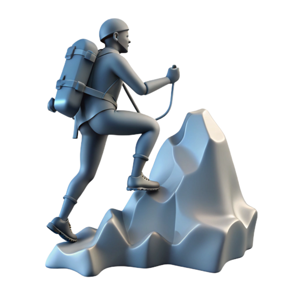 extraordinary classic Mountain Climber Silhouette Cutout with Backlighting professional png