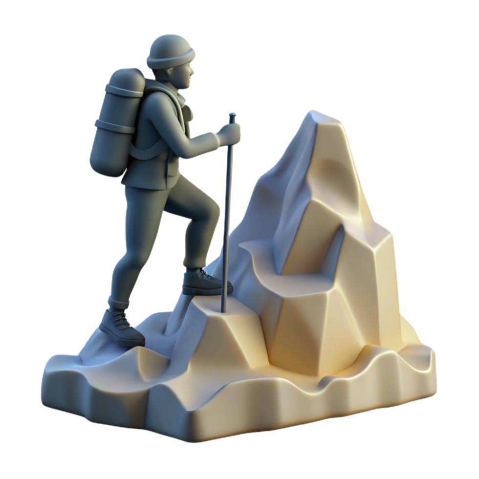 extraordinary abstract Mountain Climber Silhouette Cutout with Backlighting genuine png
