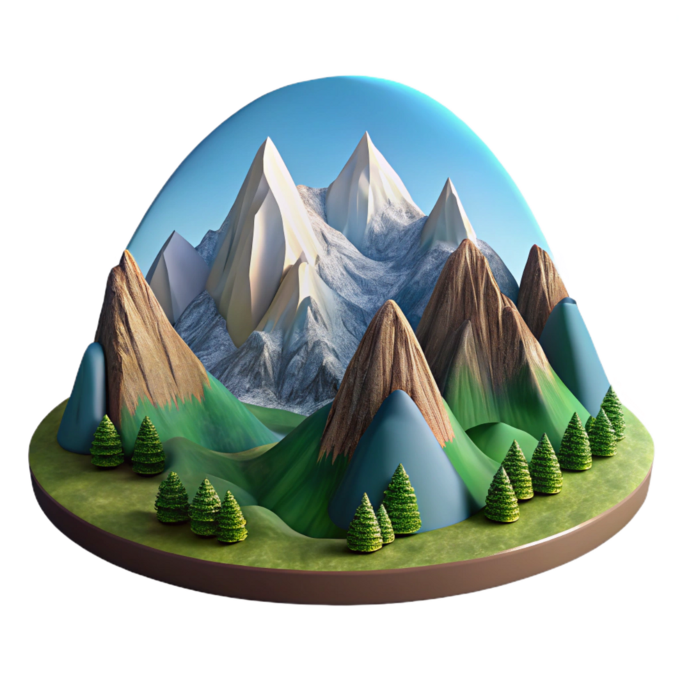 dramatic rustic Mountain Landscape Panorama Photography Cutout premium png