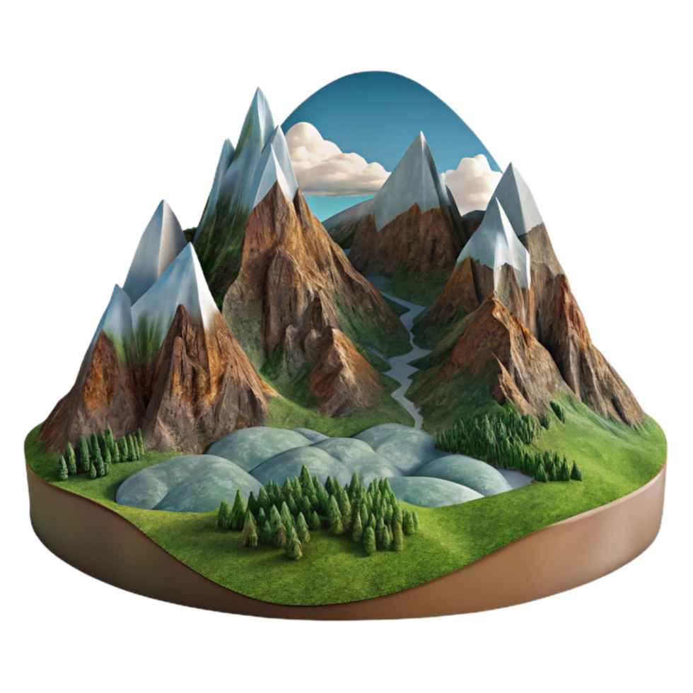 dramatic rustic Mountain Landscape Panorama Photography Cutout authentic png