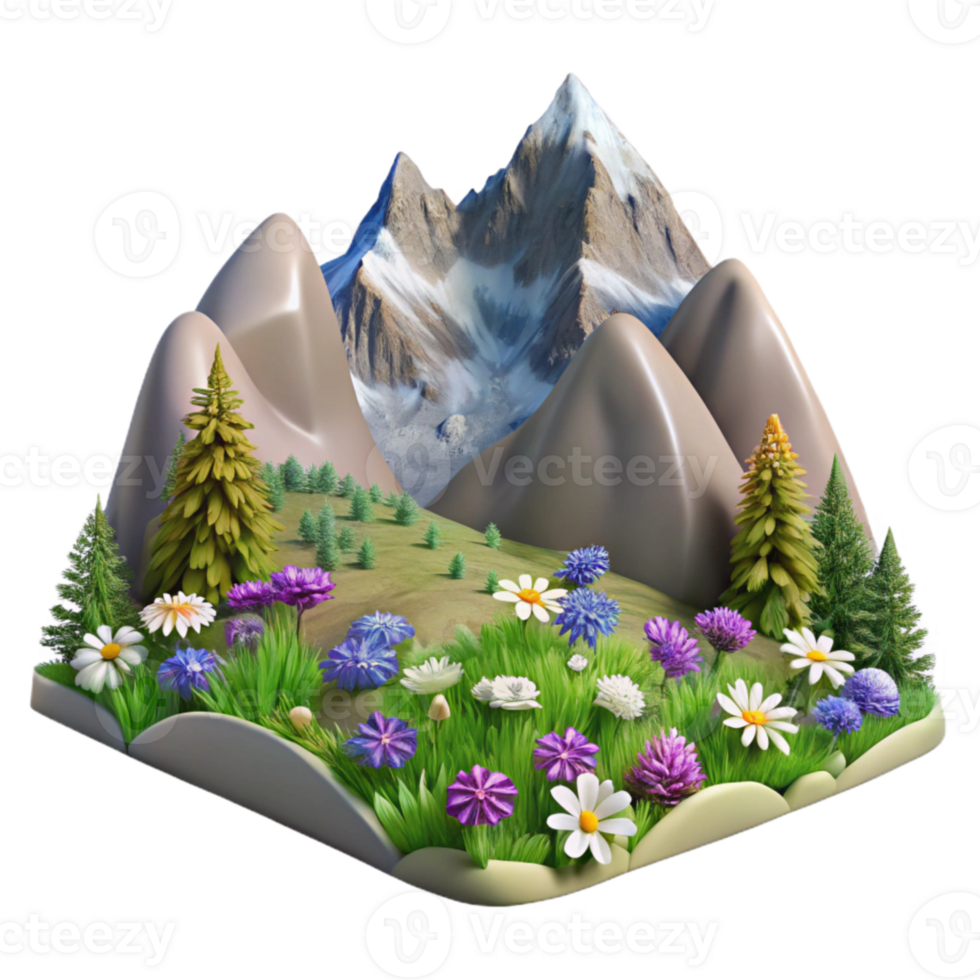 impressive vintage Mountain Landscape Photography with Fog Transparent Background high quality png