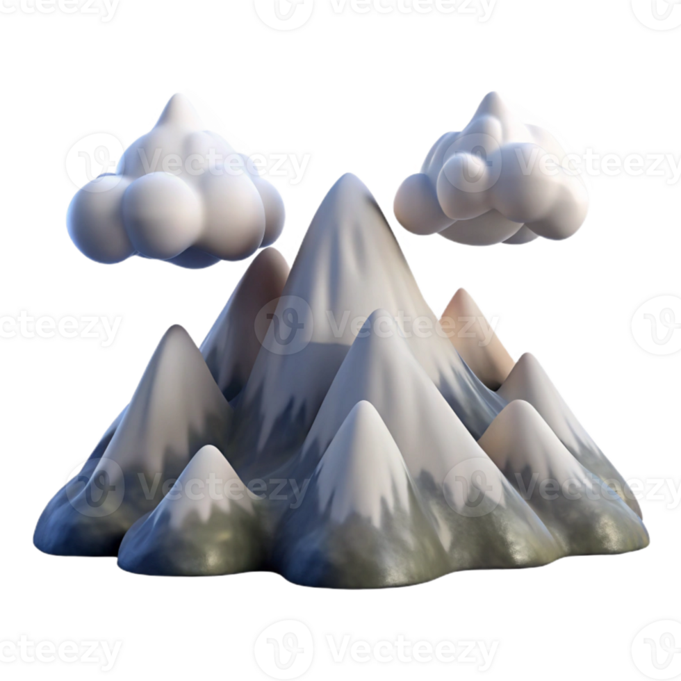 serene rustic Mountain Landscape with Lenticular Clouds exclusive png