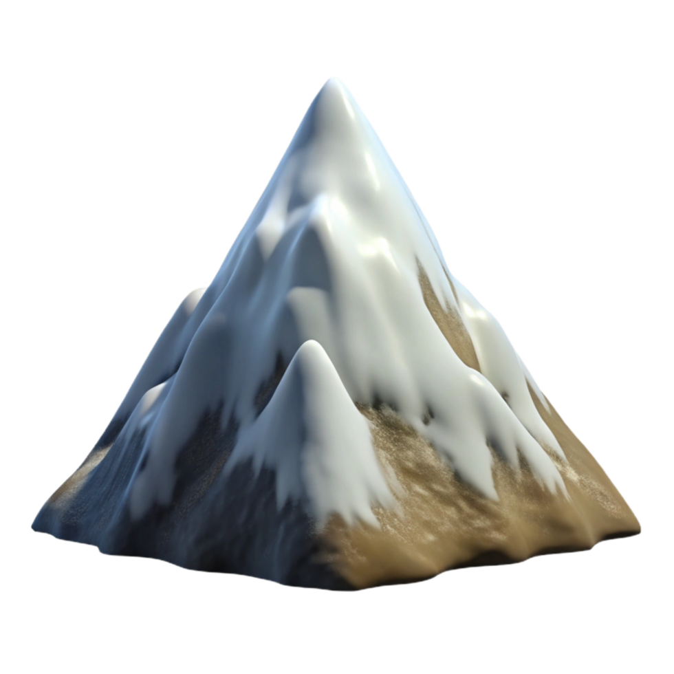 beautiful modern Mountain Peak Covered in Snow Isolated Element authentic png