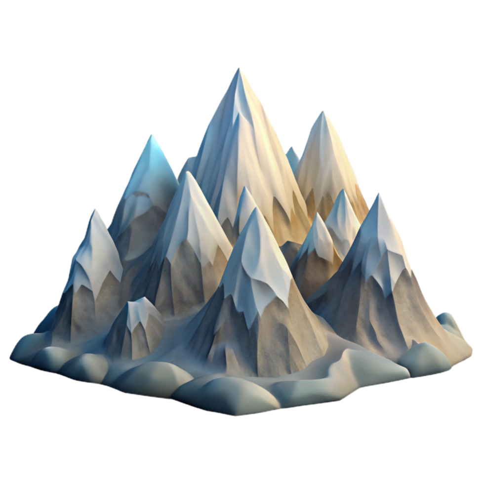 dramatic abstract Mountain Range Majestic Peaks Scenic View Transparent Background professional png