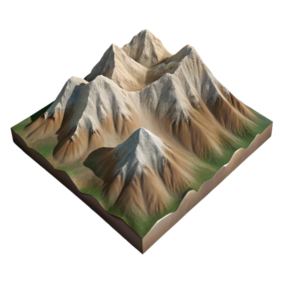 elegant creative Mountain Range Aerial Survey Oblique View professional png