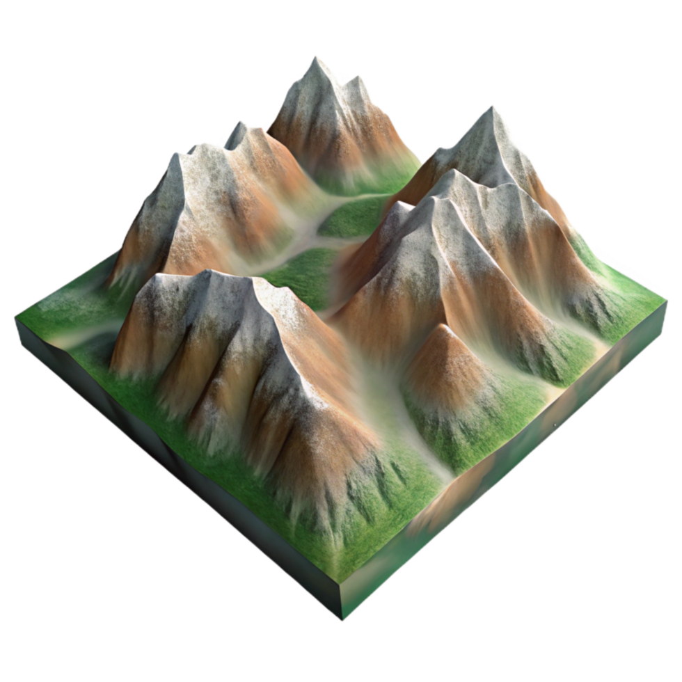 wonderful contemporary Mountain Range Aerial Survey Oblique View professional png