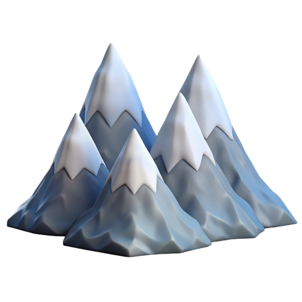 vibrant rustic Mountain Range Snow Capped Peaks high resolution png