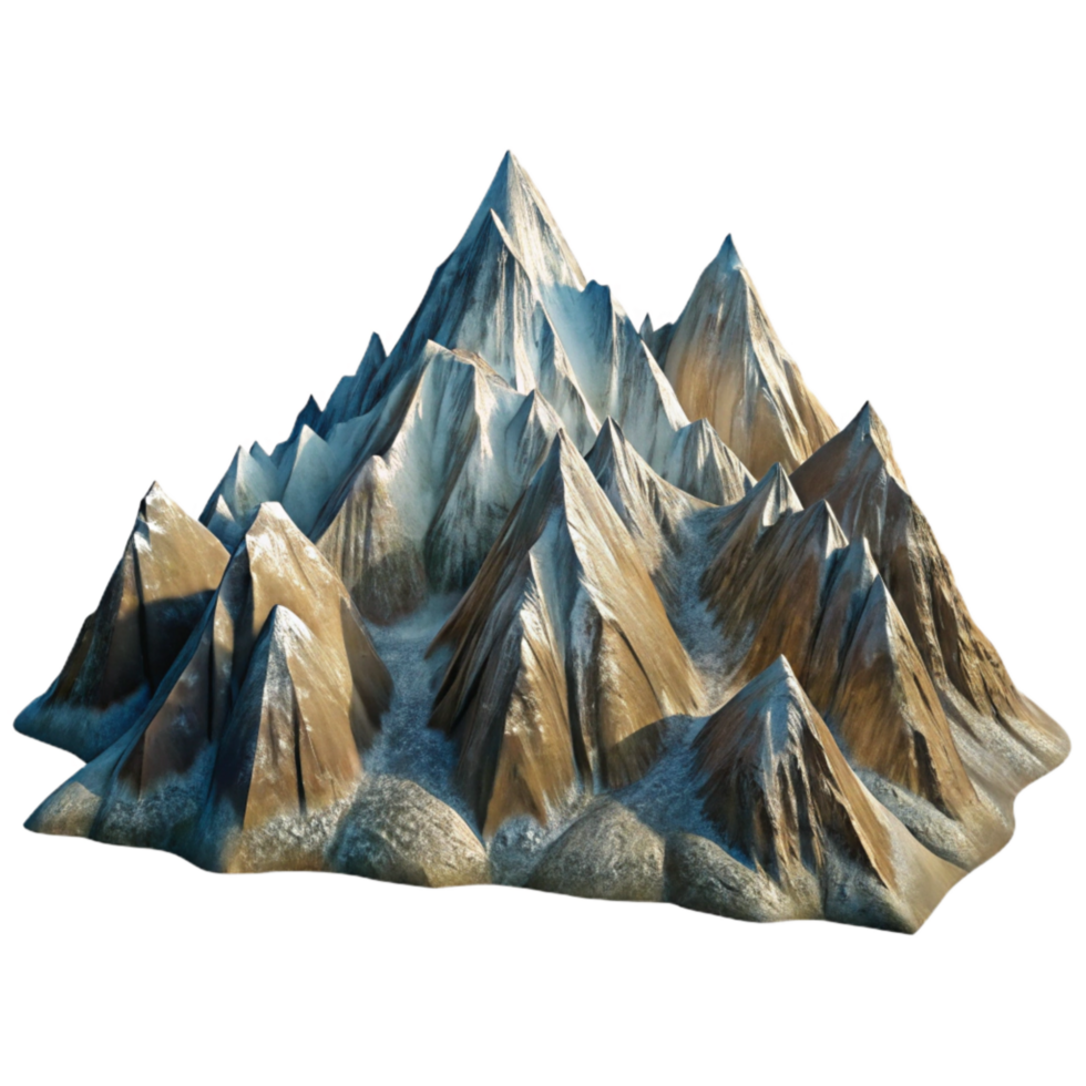 serene artistic Mountain Range Photography Panorama Cutout detailed png