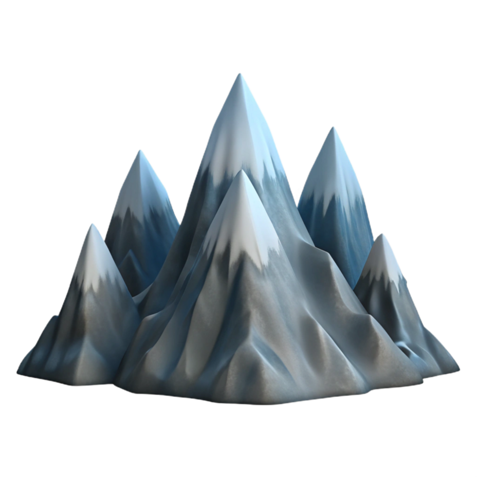extraordinary creative Mountain Range Silhouette on Transparent Background authentic png