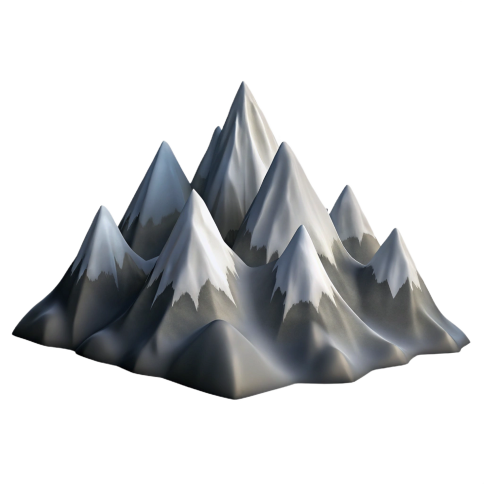 wonderful modern Mountain Range Silhouette on Transparent Background professional png