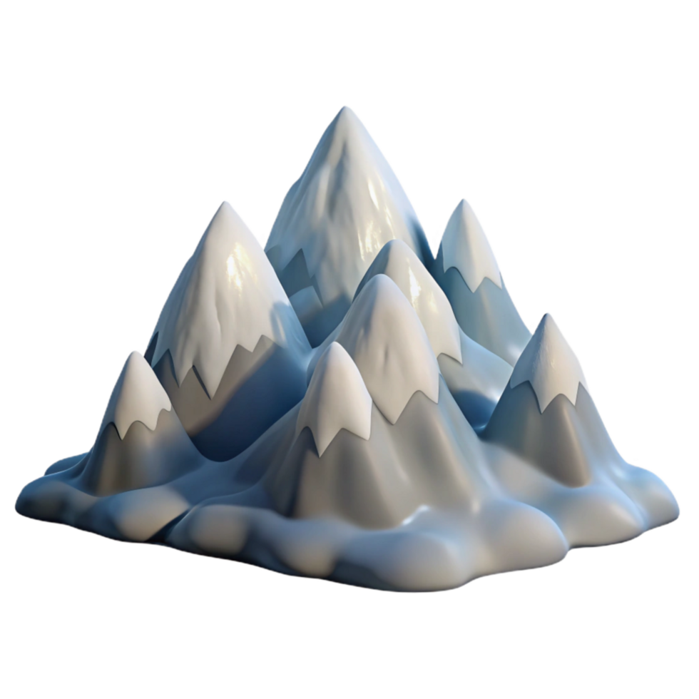 elegant rustic Mountain Range Snow Capped Peaks Transparent Background exclusive png