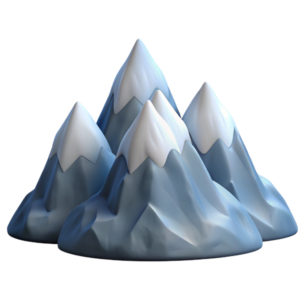 elegant minimalist Mountain Range Snow Capped Peaks Transparent Background premium png