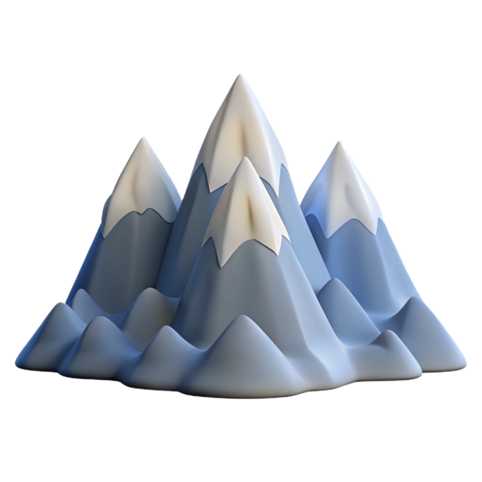 stunning artistic Mountain Range with Snow-capped Peaks Isolated Element high resolution png