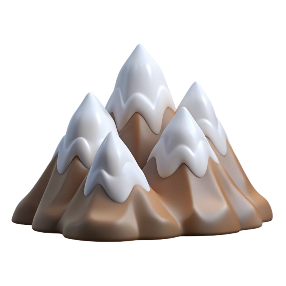 extraordinary minimalist Mountain Range with Snow-capped Peaks Isolated Element genuine png