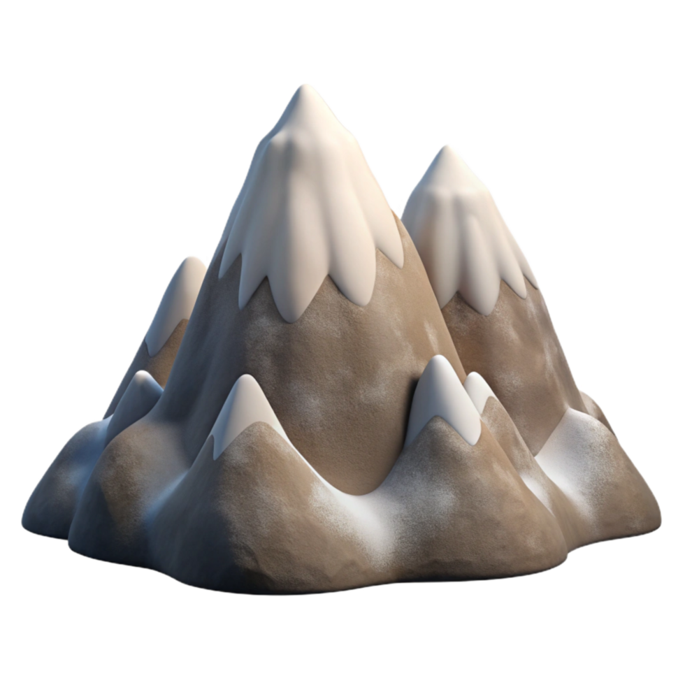 magnificent rustic Mountain Range with Snow-capped Peaks Isolated Element high quality png