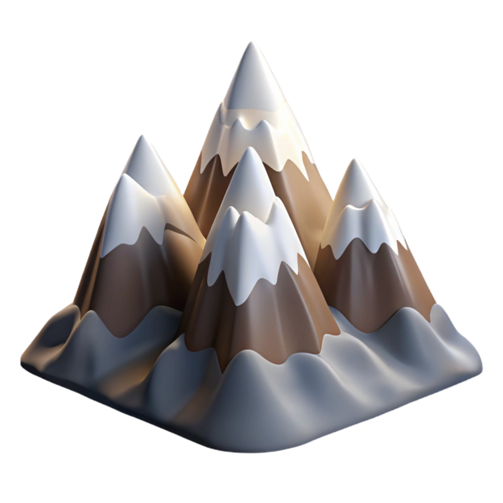 dramatic vintage Mountain Range with Snow-capped Peaks Isolated Element original png