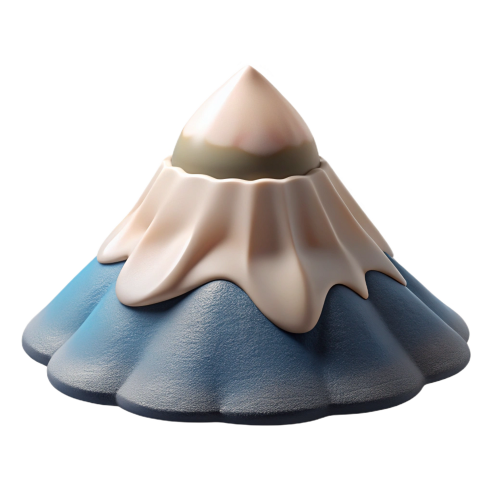 vibrant artistic Mount Fuji Snow Capped Cone Shape Cutout genuine png