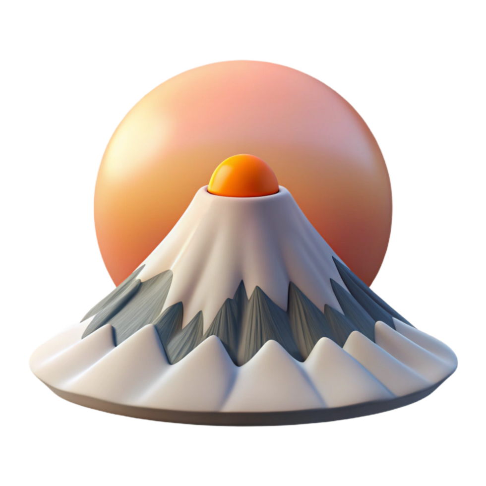 serene abstract Mount Fuji Sunrise View Cutout authentic png