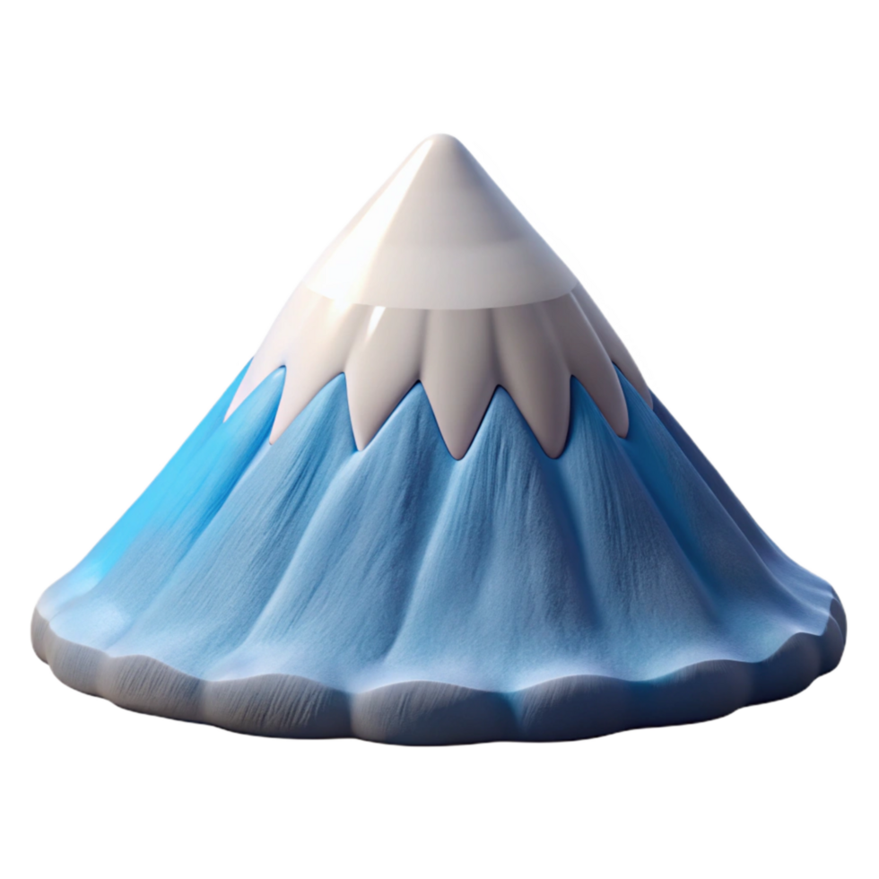 extraordinary rustic Mount Fuji Snow Capped Cone Shape Cutout professional png