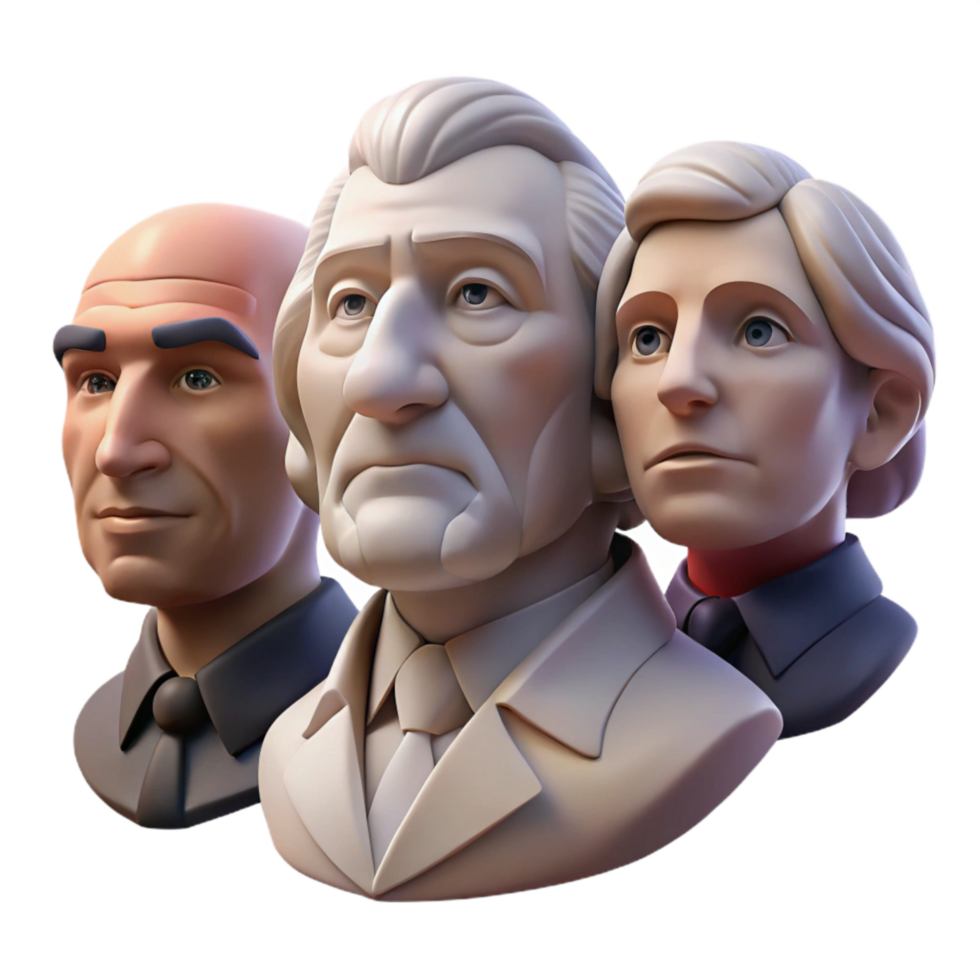 elegant vintage Mount Rushmore Presidential Faces Isolated professional png