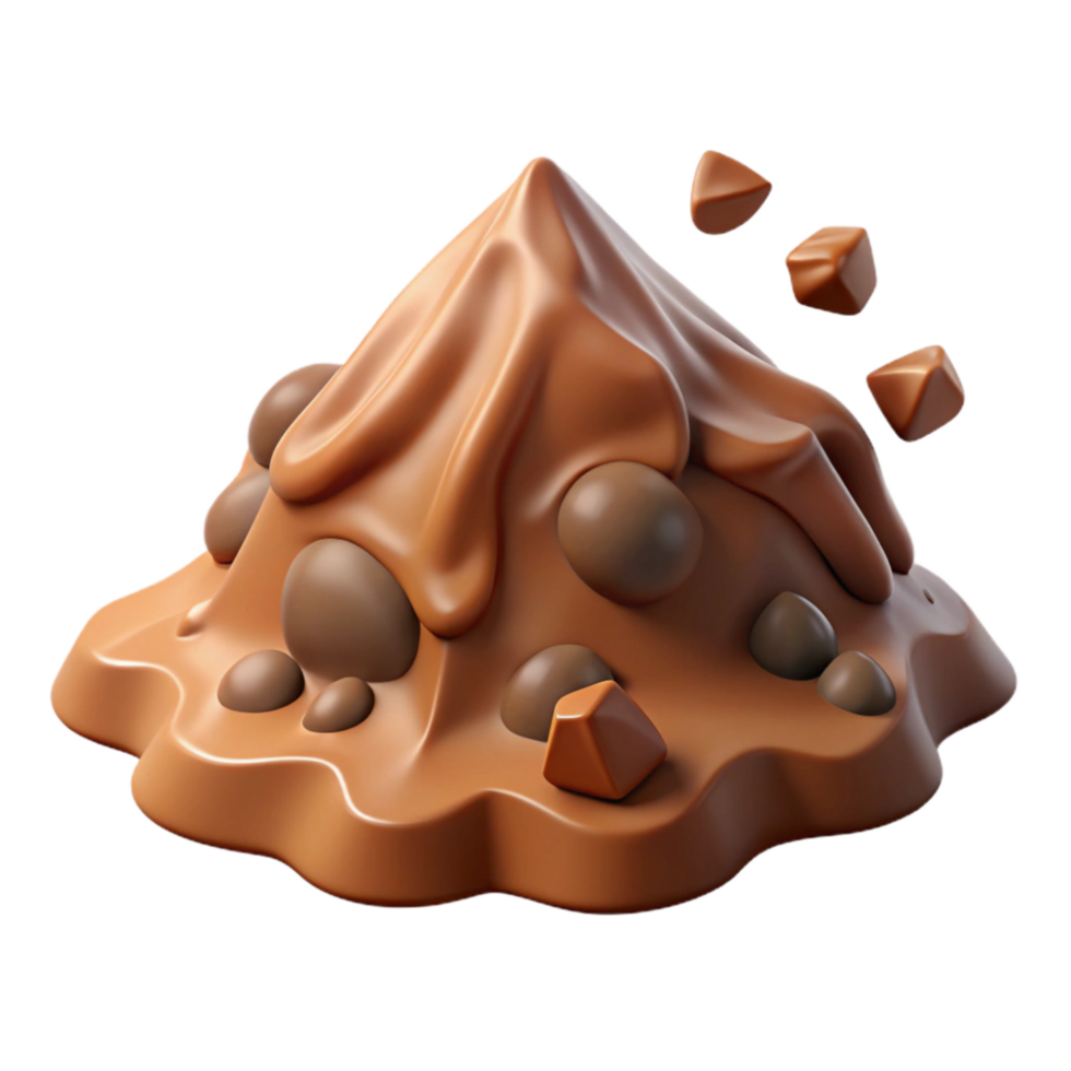 vibrant modern Mudslide Debris Flow Downhill Motion Isolated Element png