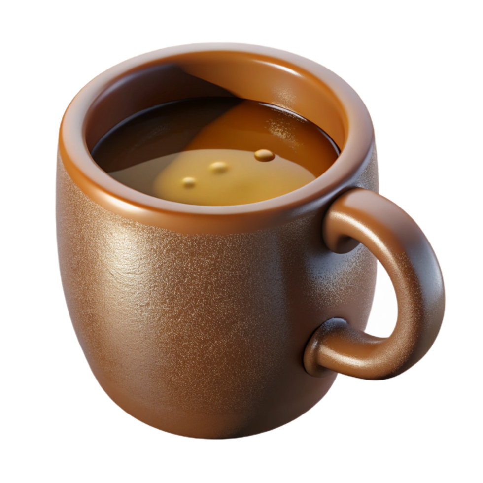 serene minimalist Mug Coffee Filled Isolated on White Background original png