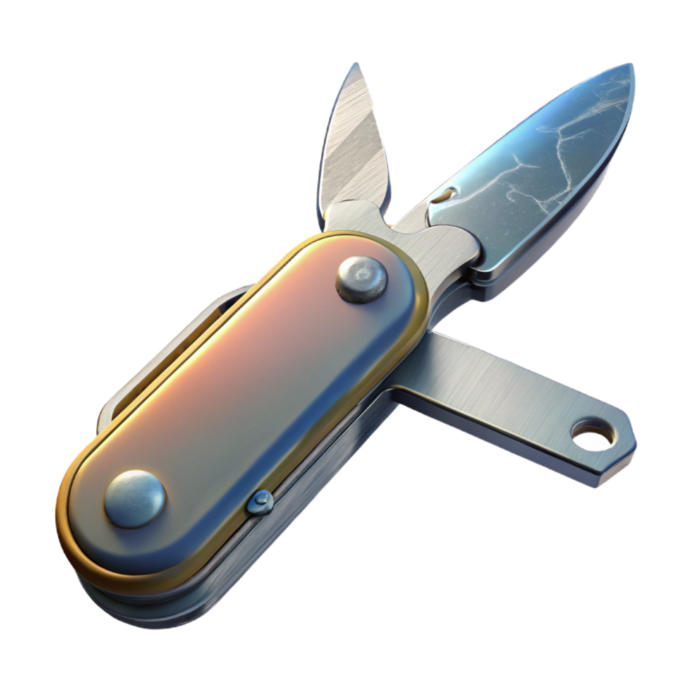 elegant artistic Multitool Knife Blade Open Transparent Background premium png