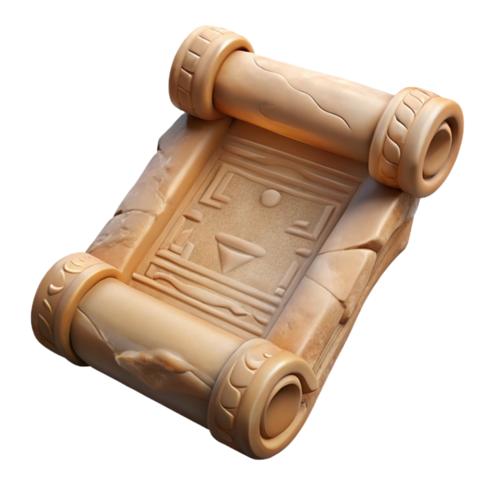 beautiful creative Museum Artifact Ancient Script Transparent Background high quality png