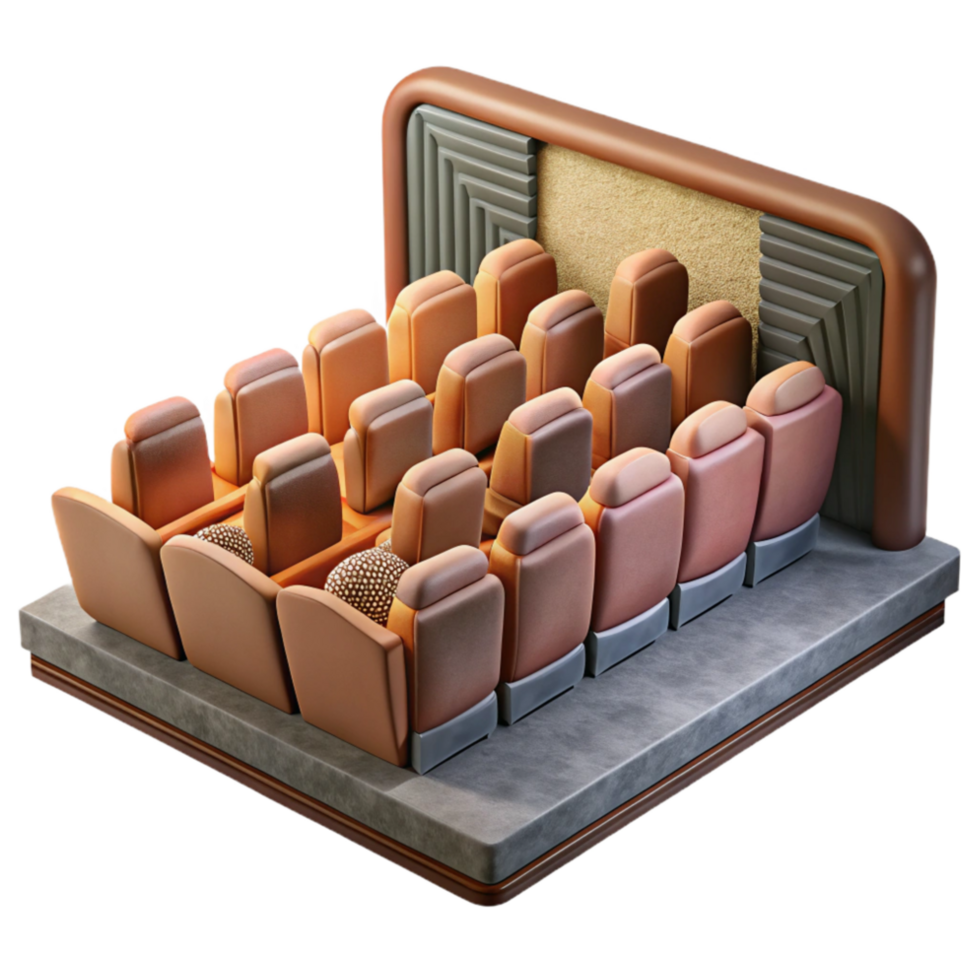 impressive vintage Museum Auditorium Comfortable Seating Transparent Background high resolution png