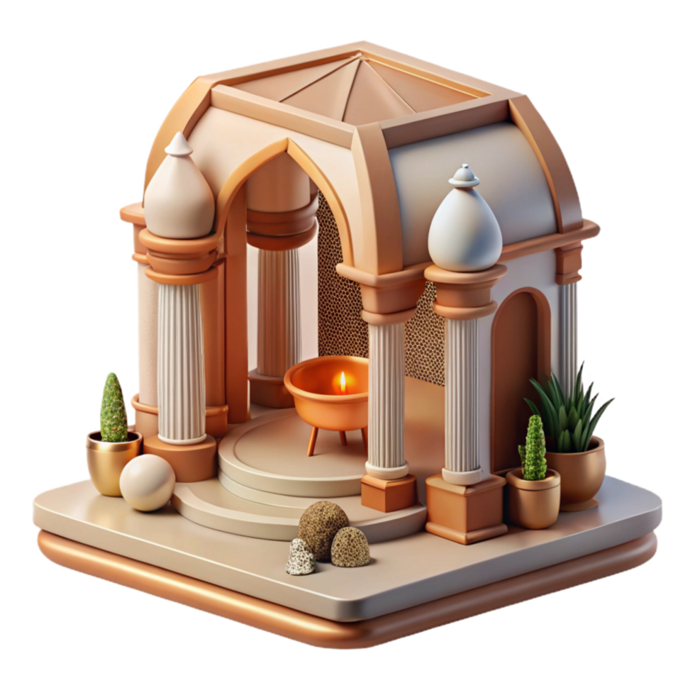 serene classic Museum Diorama Realistic Scene Transparent Background professional png