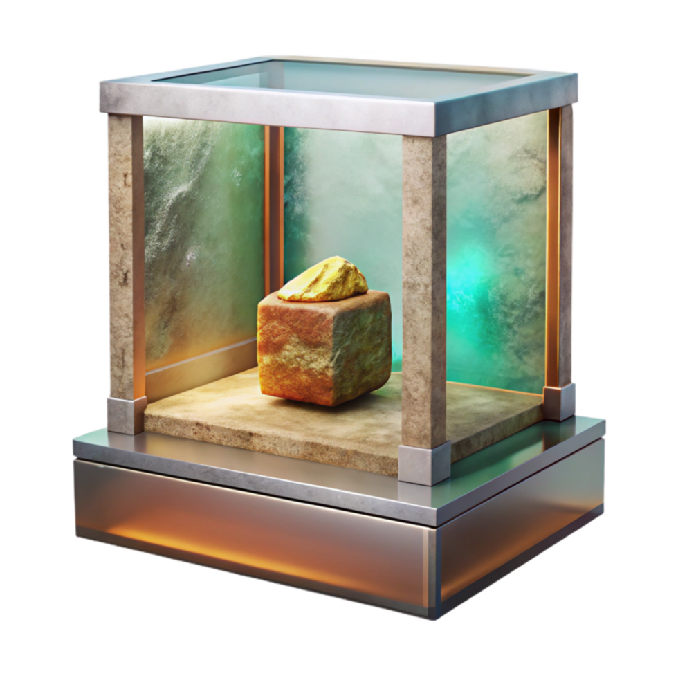 wonderful traditional Museum Display Case Artifact Inside Transparent Background detailed png