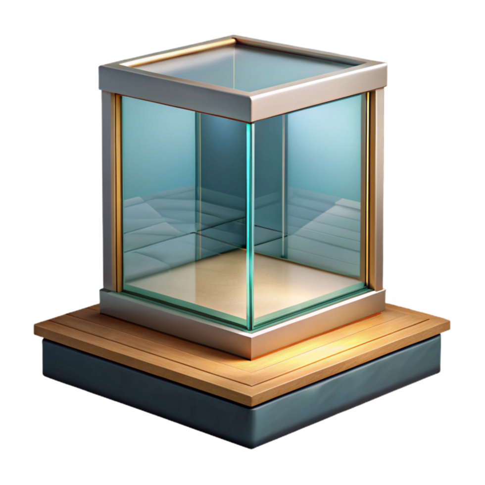 stunning classic Museum Display Case Glass Reflection Cutout png