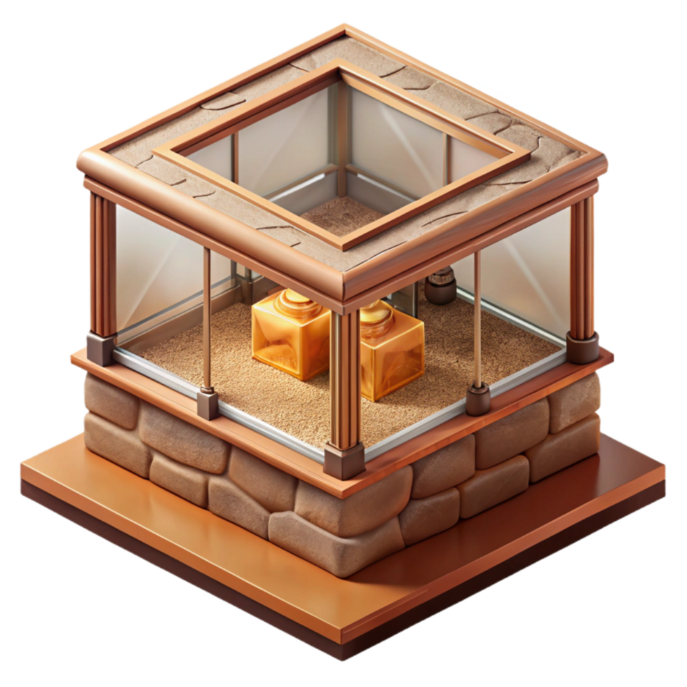 extraordinary vintage Museum Display Case Overhead View Cutout genuine png
