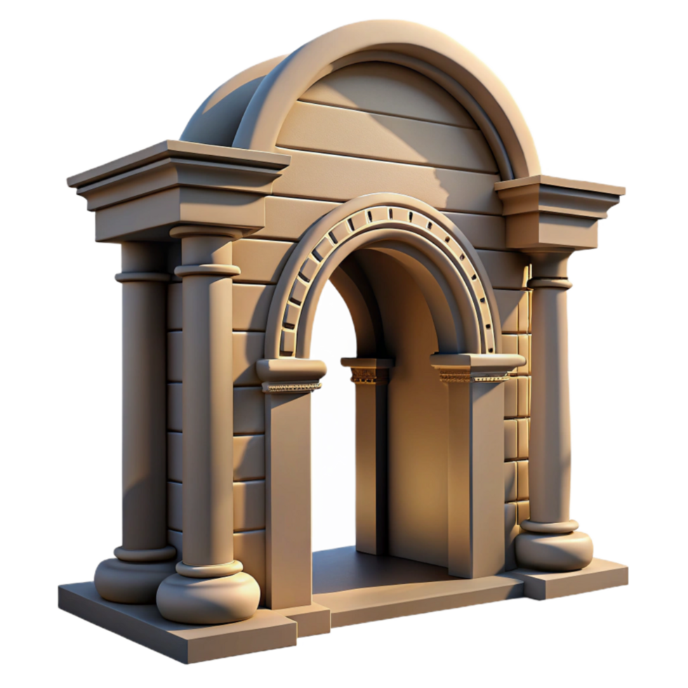 elegant vintage Museum Entrance Archway Dramatic Shadows Cutout detailed png