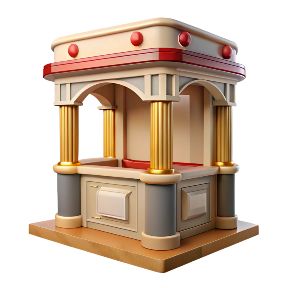 vibrant artistic Museum Entrance Ticket Booth Transparent Background png