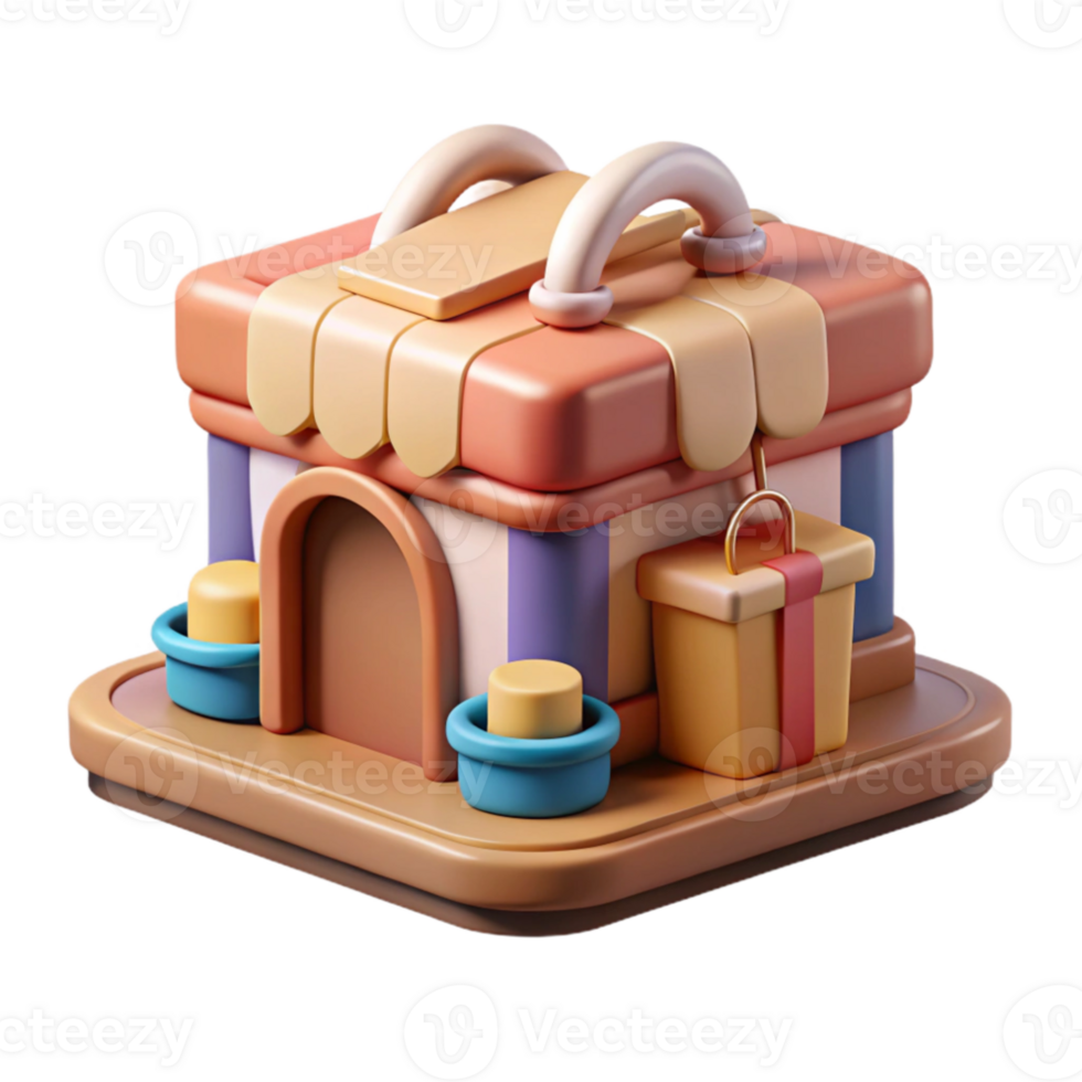 vibrant vintage Museum Gift Shop Souvenirs Display Cutout original png