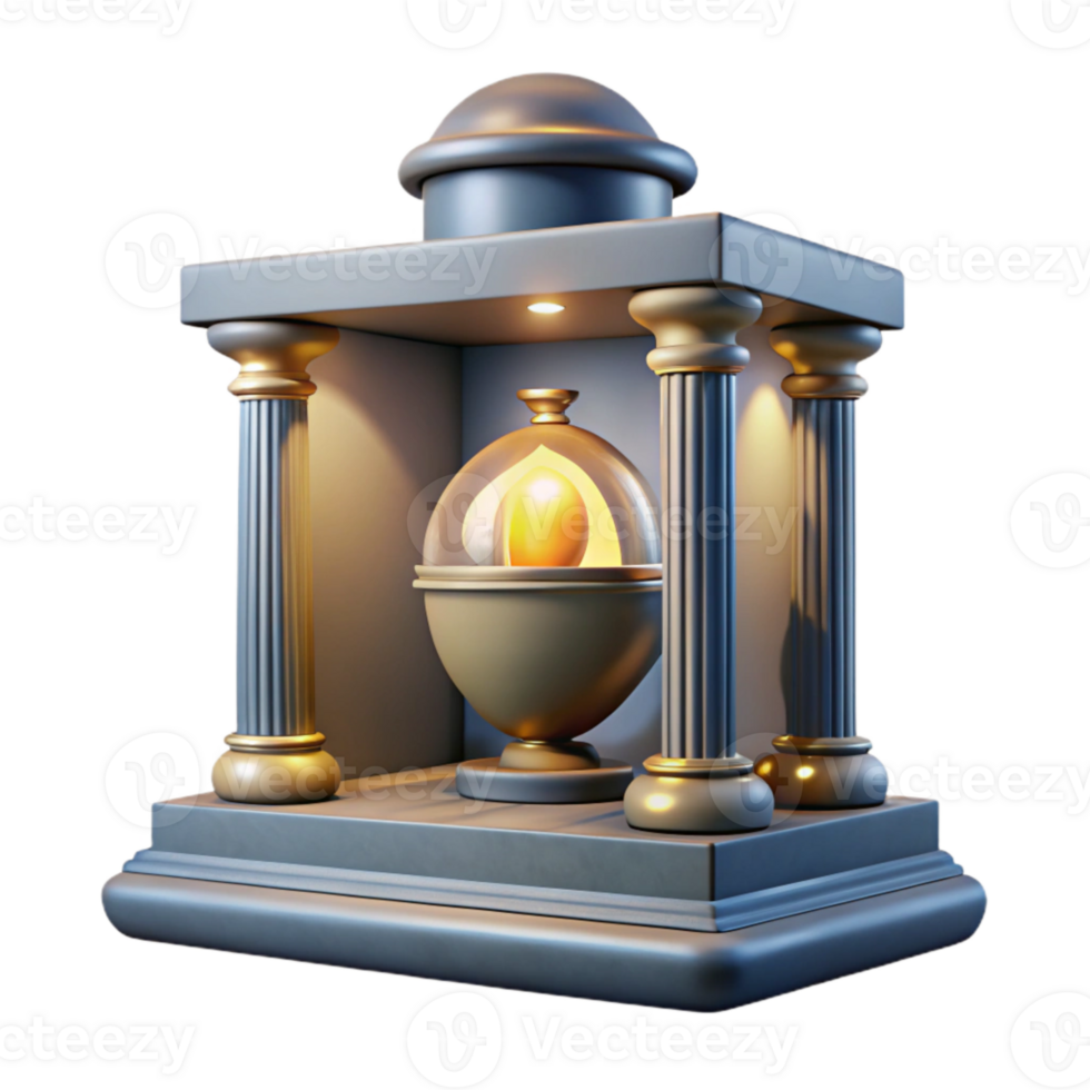elegant abstract Museum Lighting Artifact Display Isolated premium png